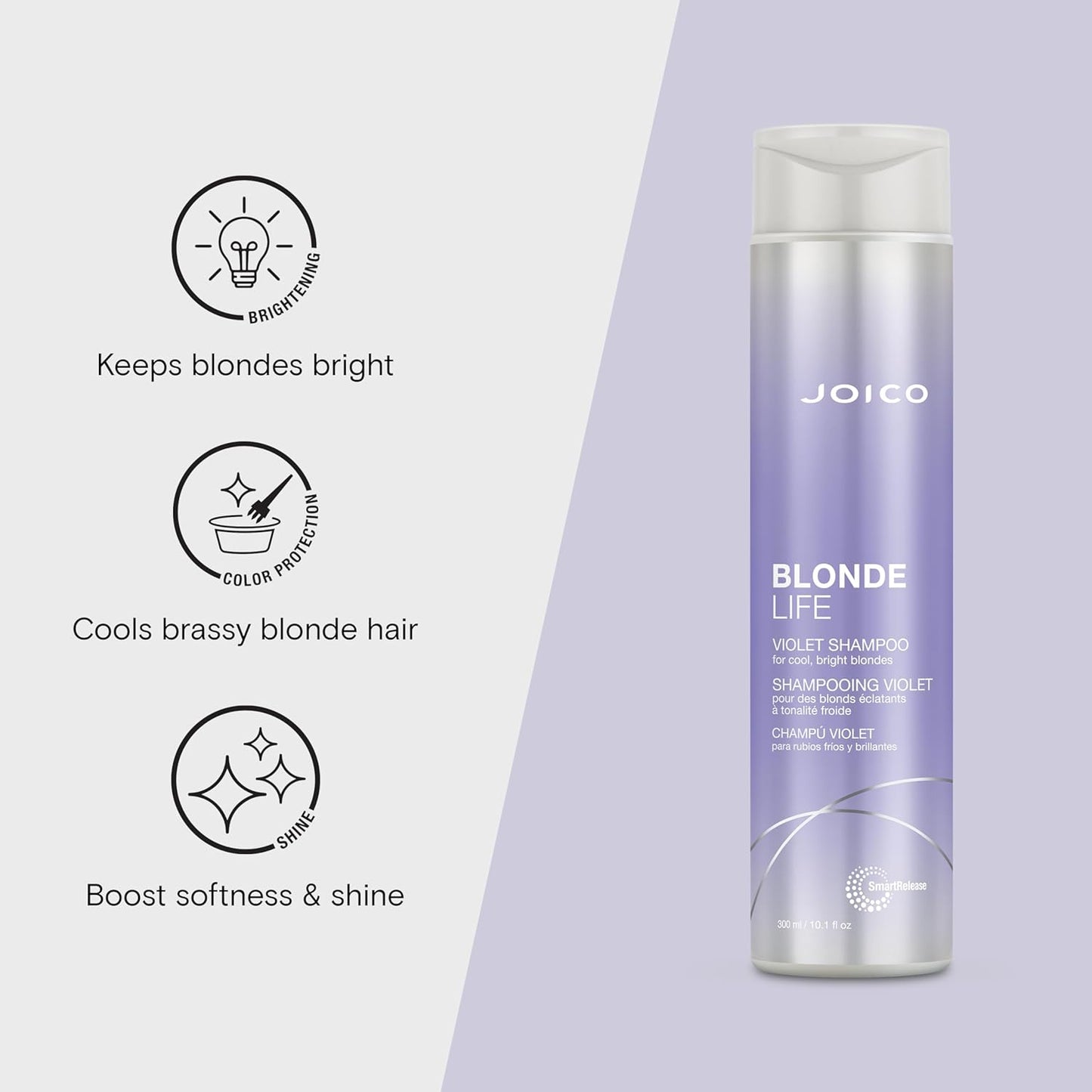 Joico Blonde Life Violet Shampoo - Neutralizes Brassy & Yellow Tones | Boosts Shine | Sulfate Free
