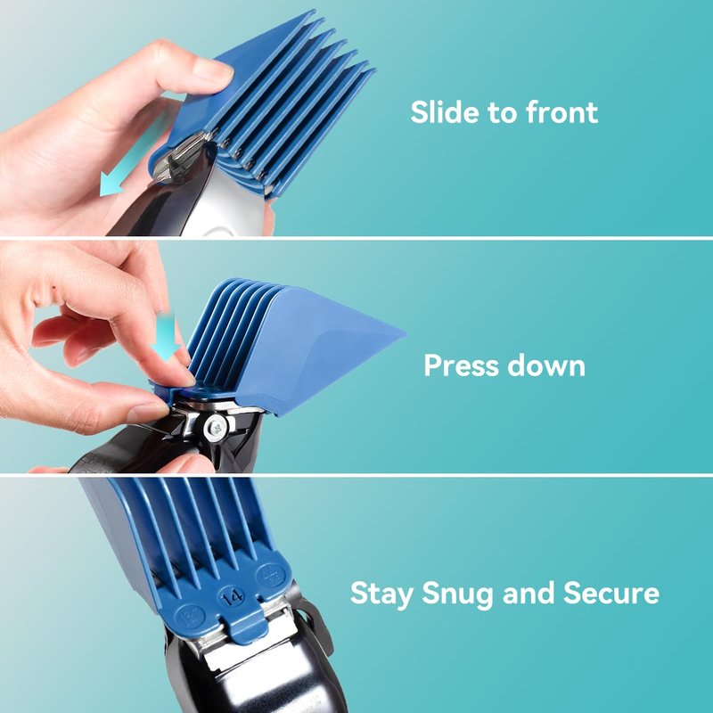 Clipper Guards 10 12 14 16 18 20 Compatible with Most Wahl Clippers, Color Coded - Size 1.25", 1.5", 1.75", 2", 2.25" & 2.5"