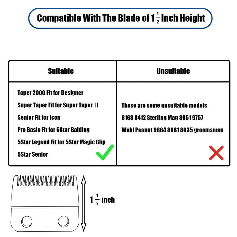 CR8GR8 Professional Hair Clipper Combs Guides, Hair Clipper Guards 1 & 1/4" 1 & 1/2" 2", Mega NO.16 NO.12 NO.10 fits for Most Wahl Clippers(Black)