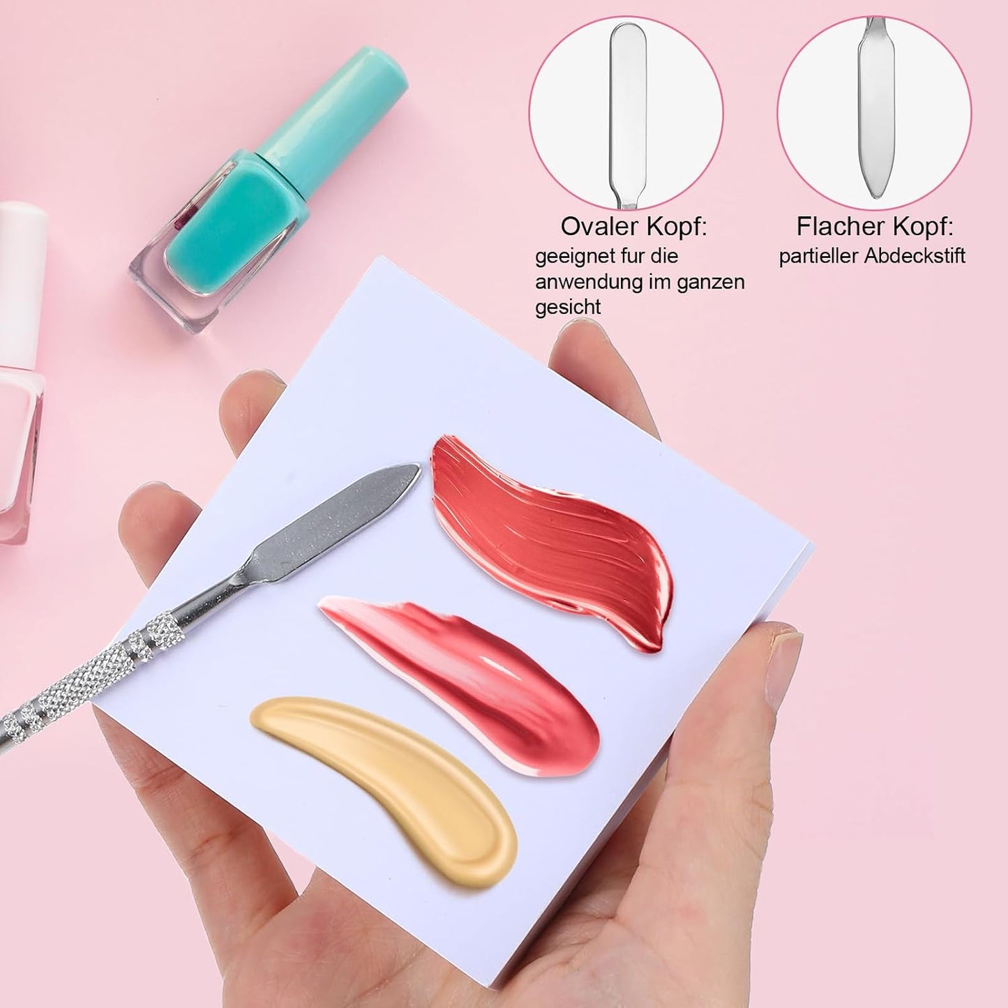 Disposable Nail Art Palette Paper - 100 Sheets Waterproof Mixing Paper with Stainless Spatula | 2 Sizes for Home Salon