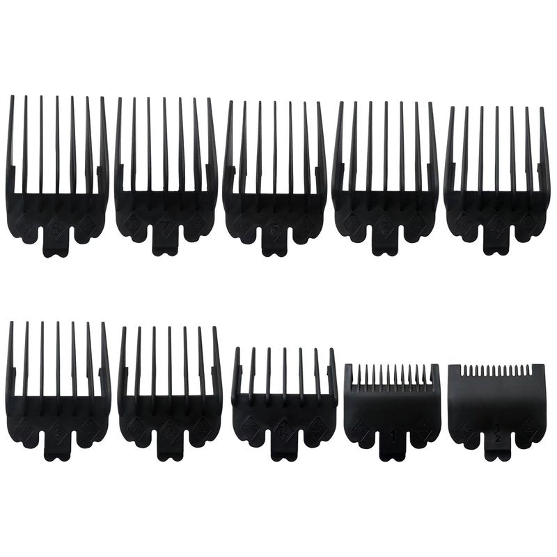 Zafina-UP 10-Piece Hair Clipper Guards Cutting Combs Fit for Limural K11S/Novah HCL-001/Surker K7S/K9C/K9S - Black