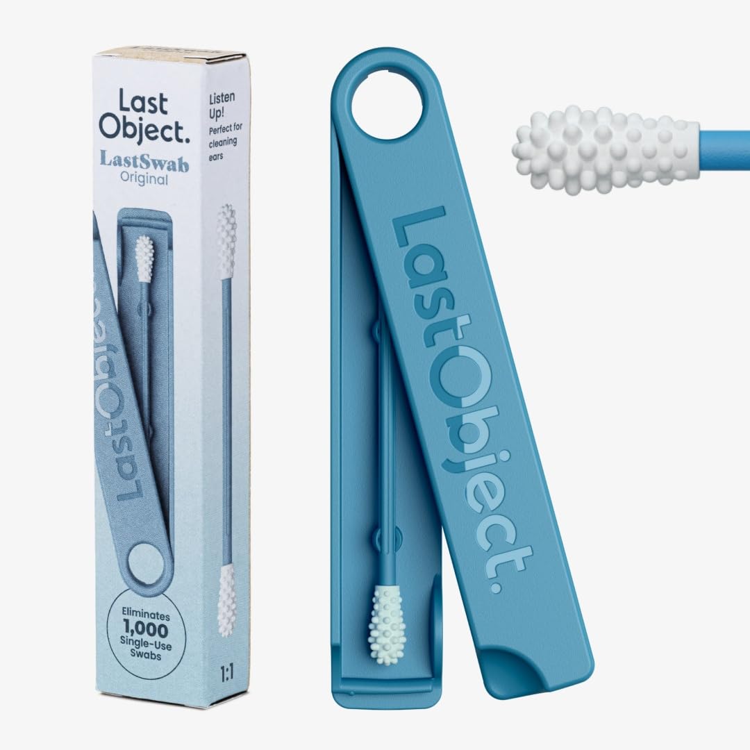 LastSwab™ Reusable Silicone Cotton Swabs - Eco-Friendly Ear Cleaning Q-Tips | Washable, Travel Case, Red