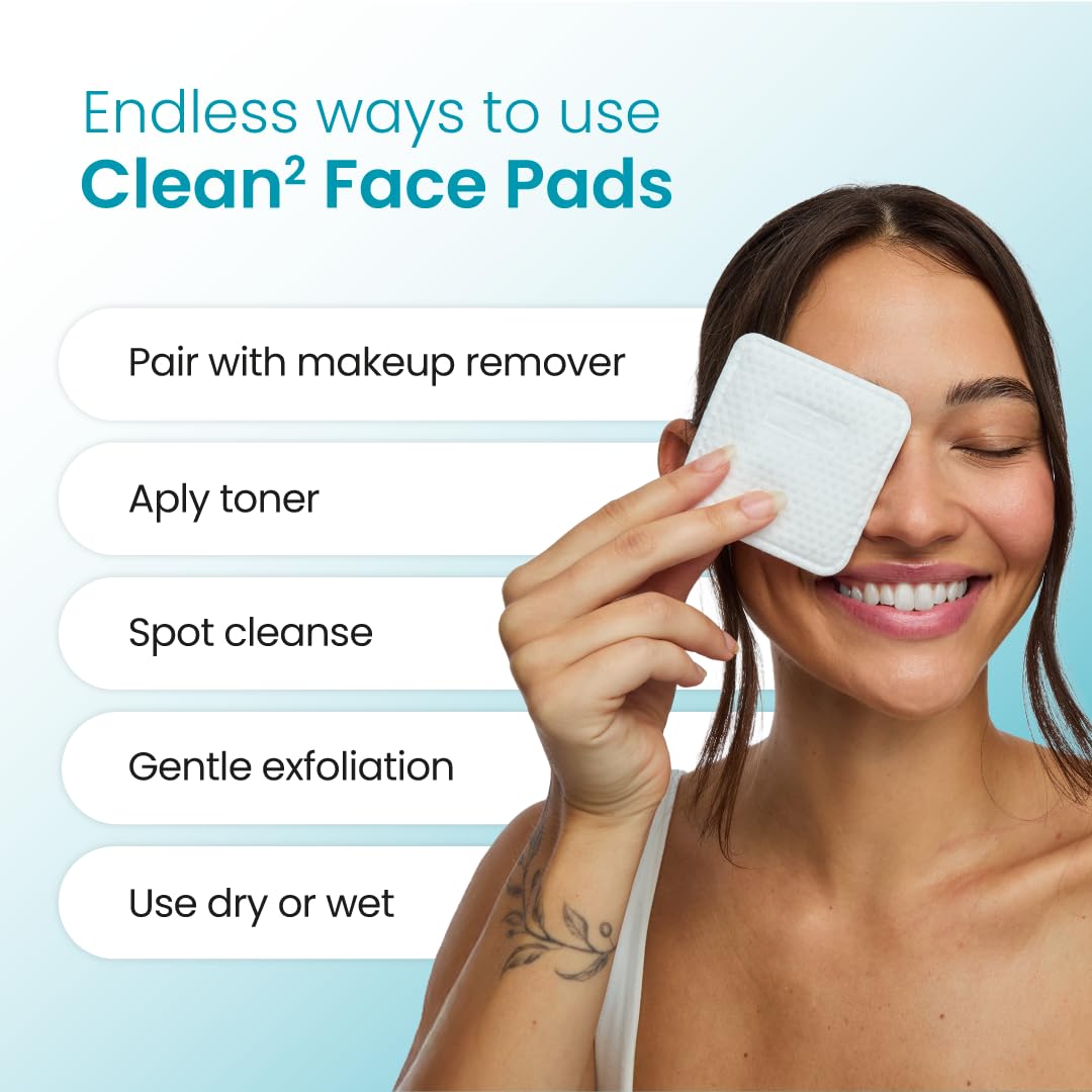 Clean Skin Club Blemish Control Face Pads - Extra Large Dual-Sided, 100% Bio-Based, 60 Count