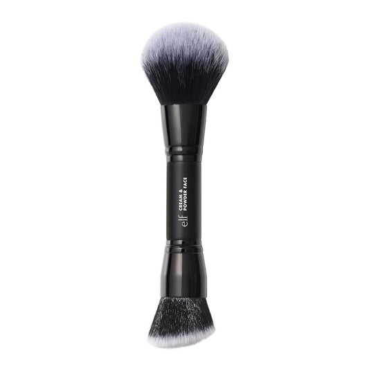 e.l.f. Dual-Ended Makeup Brush | Cream & Powder Brush for Airbrushed Complexion, Vegan & Cruelty-Free