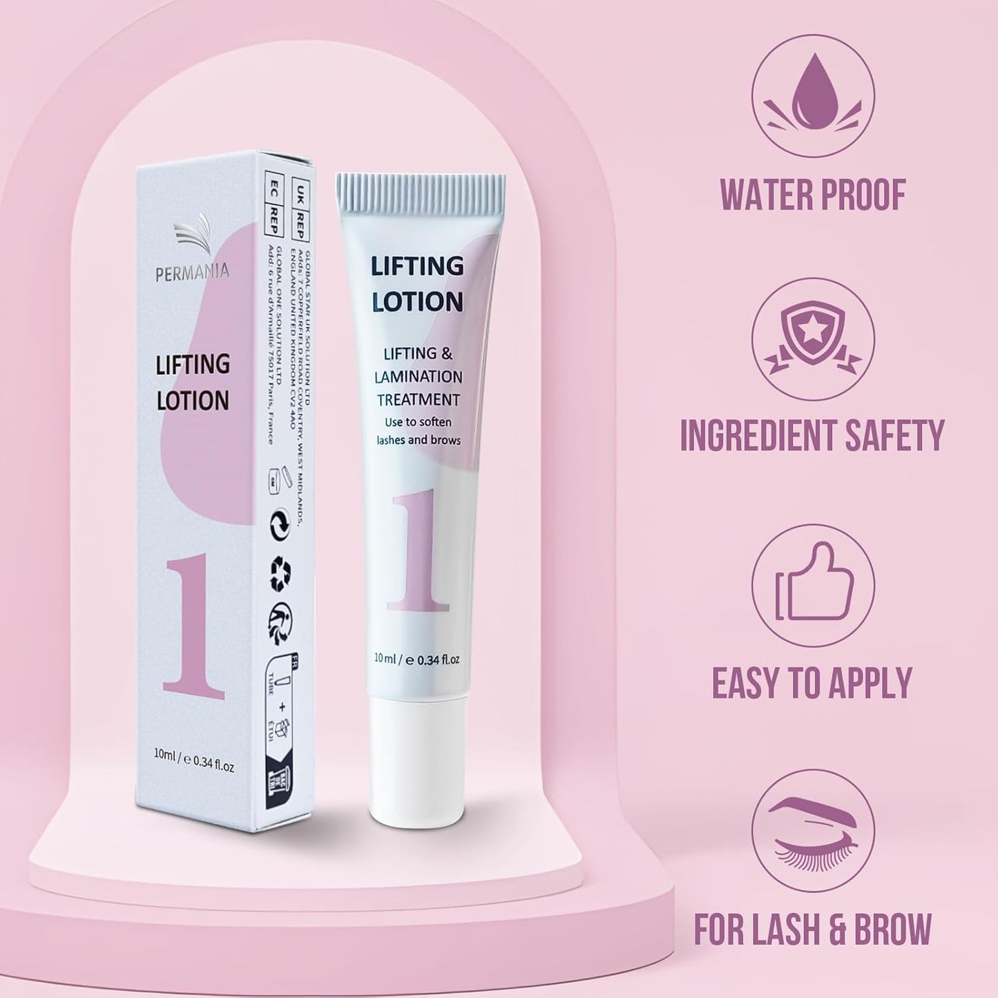 Lifting Lotion for Lash Lift & Brow Lamination - Salon Grade 10 ml Tube