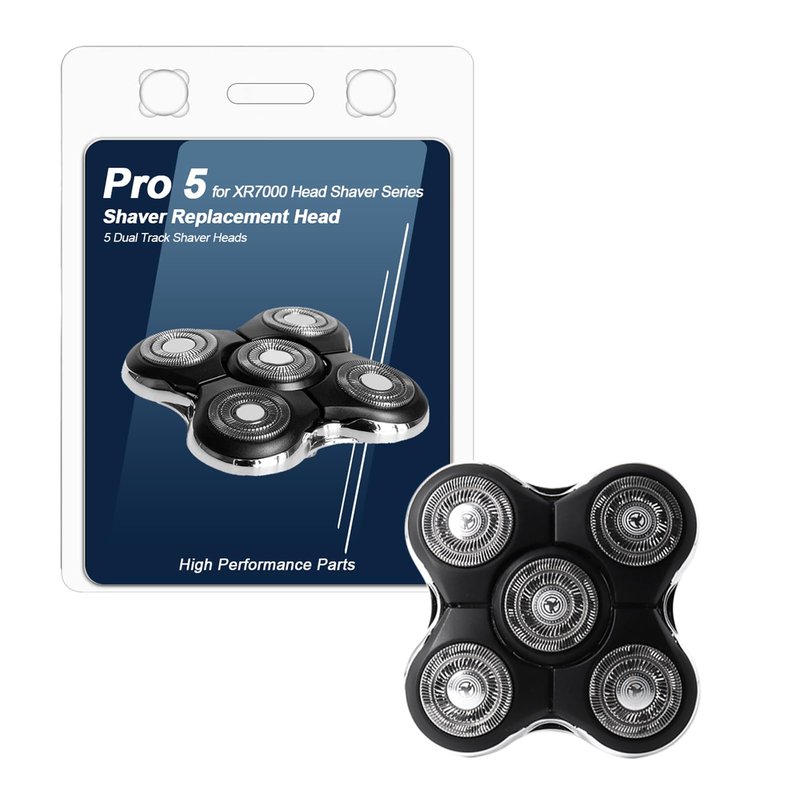 OXSITO 5-Head Replacement Blades for Remingtons XR7000 Balder Pro, Dual Track Flexing Cutters for Bald Head Shaving, Washable Electric Razor Spare Part