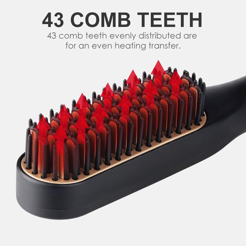 Electric Beard Straightening Comb, Multifunctional Beard Straightener Brush for Men 100‑240V Grooming Gifts for Men (US Plug)