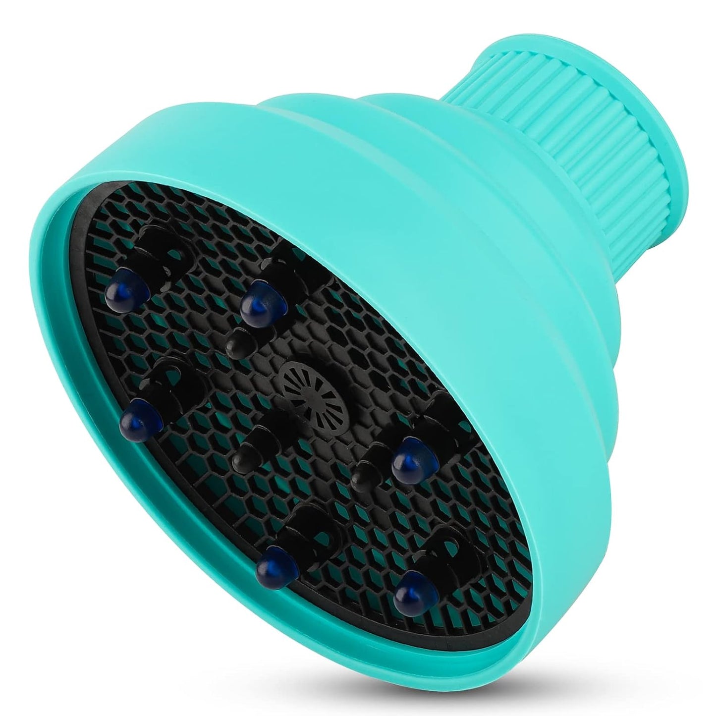 Travel Hair Dryer Diffuser - Collapsible Portable Attachment for Natural Thick Hair | Fits 1.65" to 1.77" Nozzles - Black