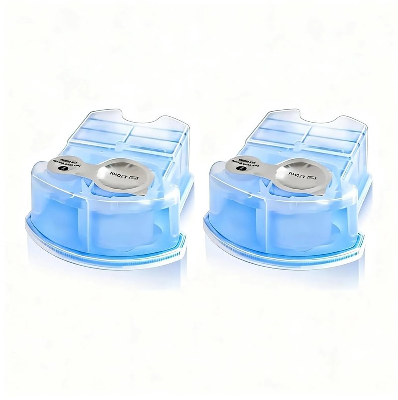 Shaver Cleaning Fluid. Compatible For Braun Clean & Renew Refill Cartridges CCR, For For Series 3 5 7 9, Residual Hair & Skin Particles, Lemon Scen(2PCS)