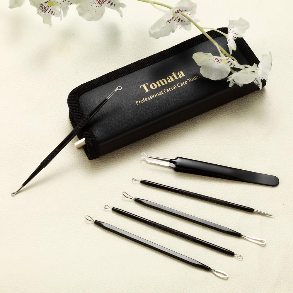 Blackhead Remover Tool Kit - 6-Piece Professional Stainless Steel Comedone Extractors