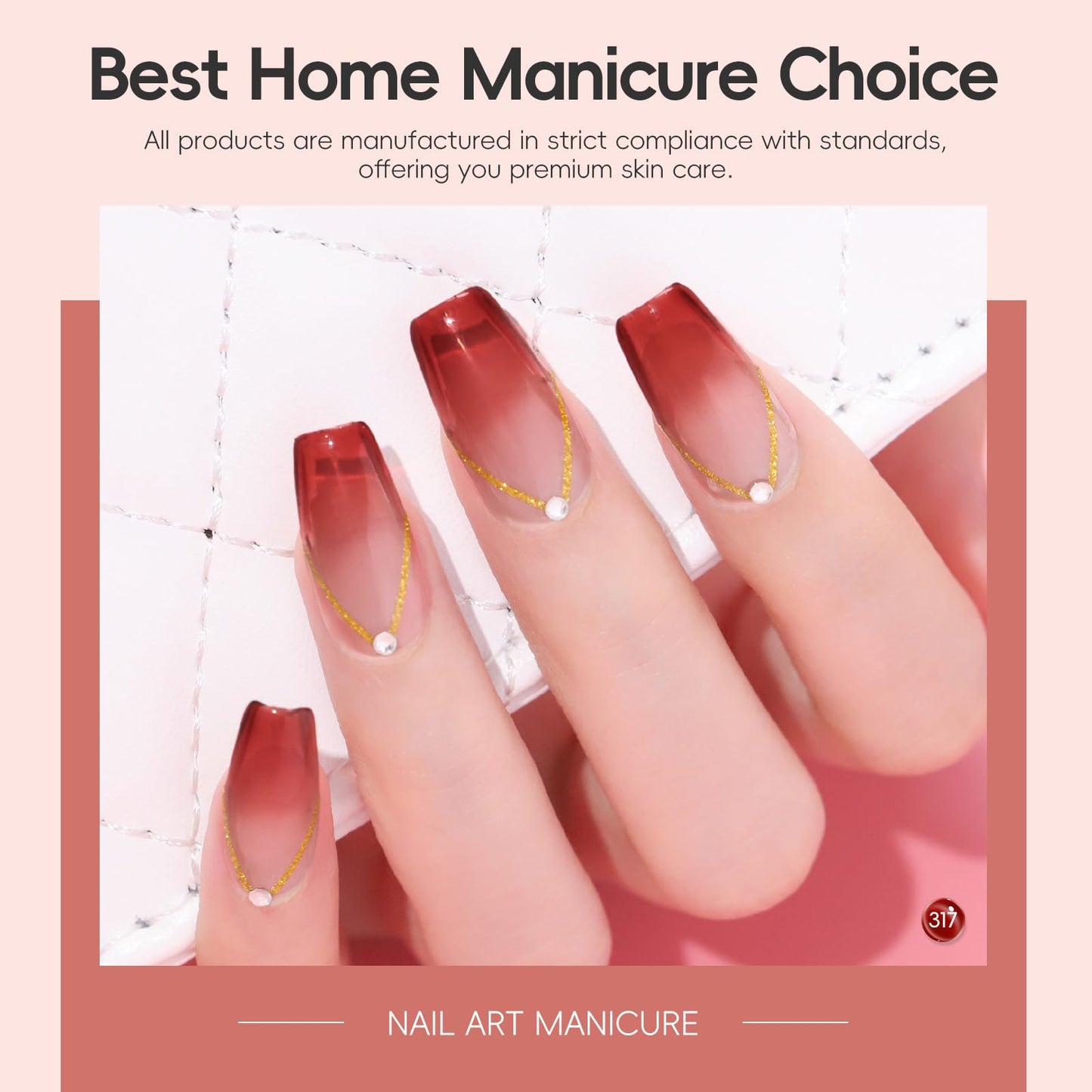 PEACECOLOR Jelly Gel Polish Set 6 Colors Red Brown Gel Nail Polish Summer Colors Nail Starter Kit Soak Off Gifts for Women Home Salon Design