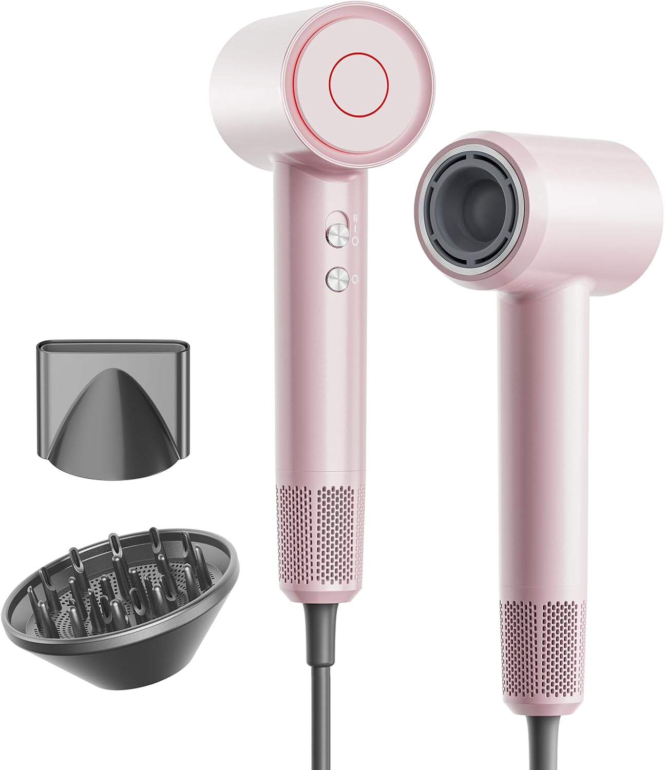 High-Speed Ionic Hair Dryer - 160,000 RPM Brushless Motor for Fast Drying | Low Noise, Magnetic Diffuser & Nozzle for Curly Hair