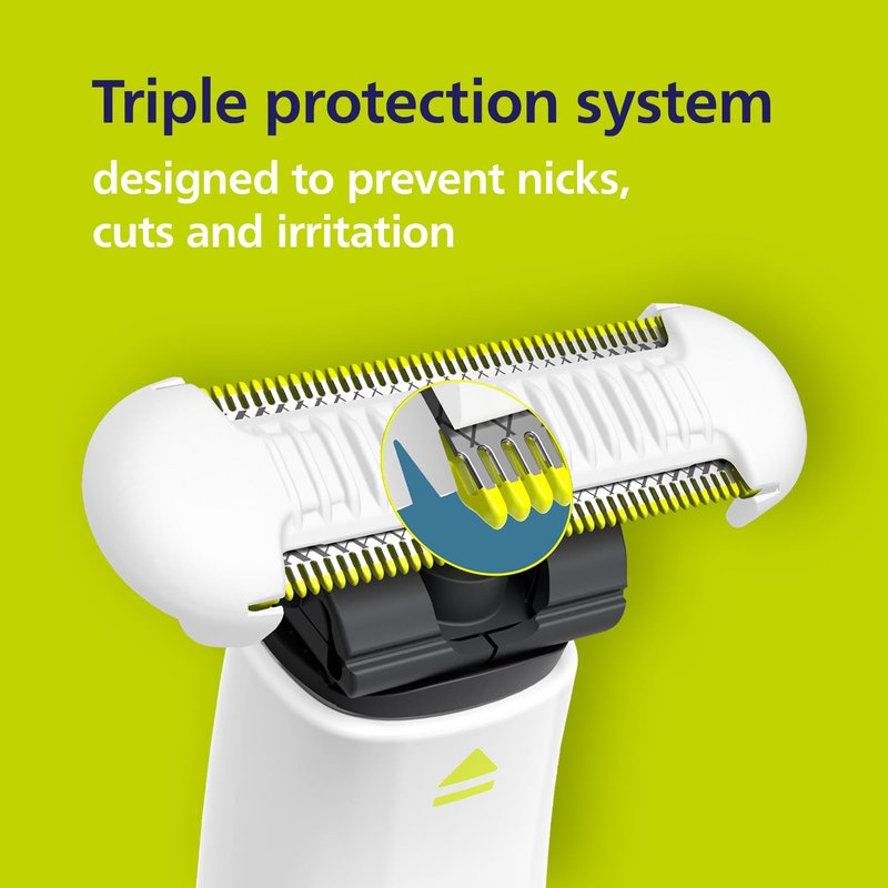 Philips Norelco OneBlade Skin Protect Replacement Blade, for OneBlade Electric Shaver and Trimmer, Durable Stainless Steel, Trim and Shave with Extra Skin Protection, 2 Count, QP229/80