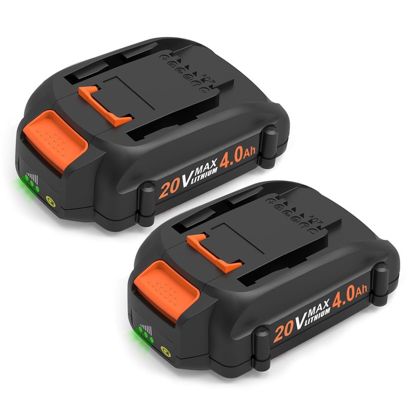 energup 2Pack 4.0Ah WA3525 Replace for Worx 20V Battery PowerShare for WA3520 WA3525 WA3575 WG890 WG891 for 20Volt Worx Batteries 20V