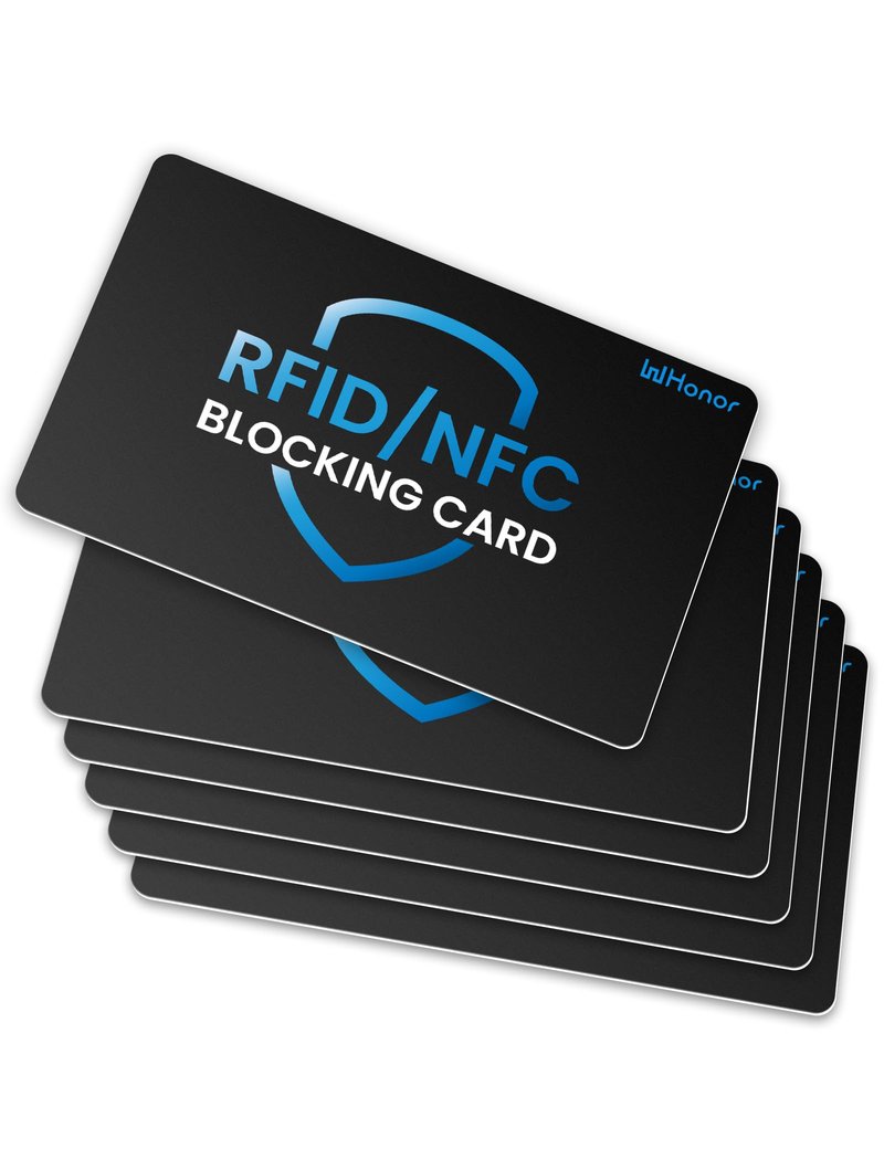WHonor RFID Blocking Card 6 Pack, Bank Debit Credit Card Protector, Anti-Theft Contactless NFC Blocker, Entire Wallet Protection