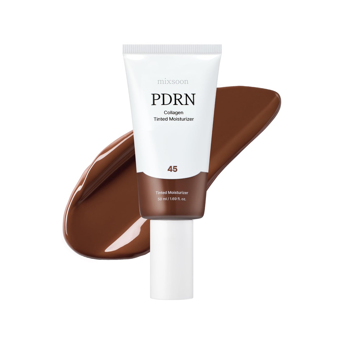 mixsoon PDRN Collagen Tinted Moisturizer - Skincare-Infused Base with Rice PDRN & Peptides, 24H Vibrant Glow & Luminous Hydration, 10 Shades 50ml / 1.69 fl.oz. Korean Glass Skin (No. Calm 45)