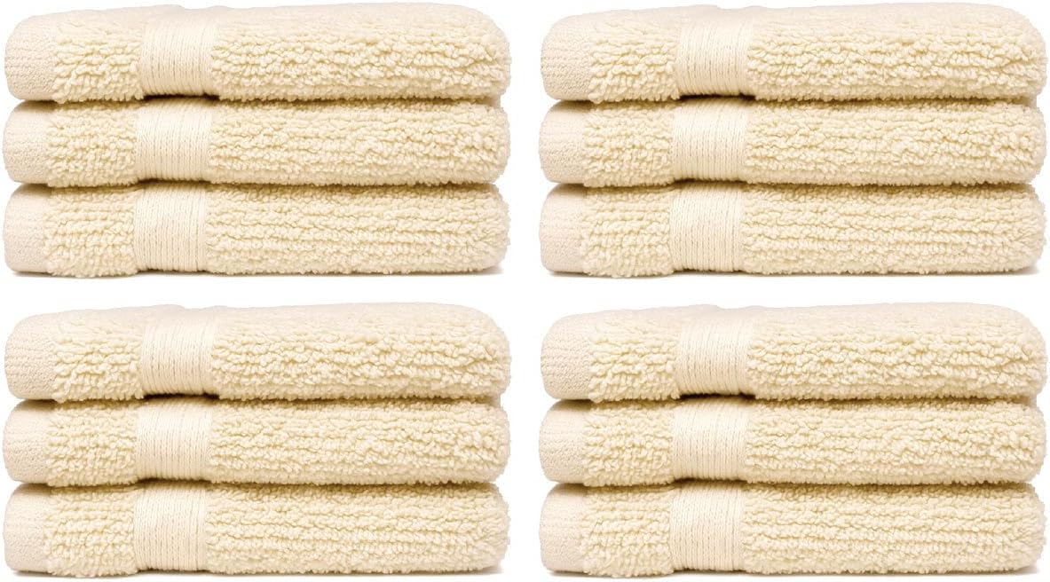 Luxury Cotton Washcloths - Ultra Soft & Super Absorbent Terry Towels | 12x12 MultiPack in China Blue