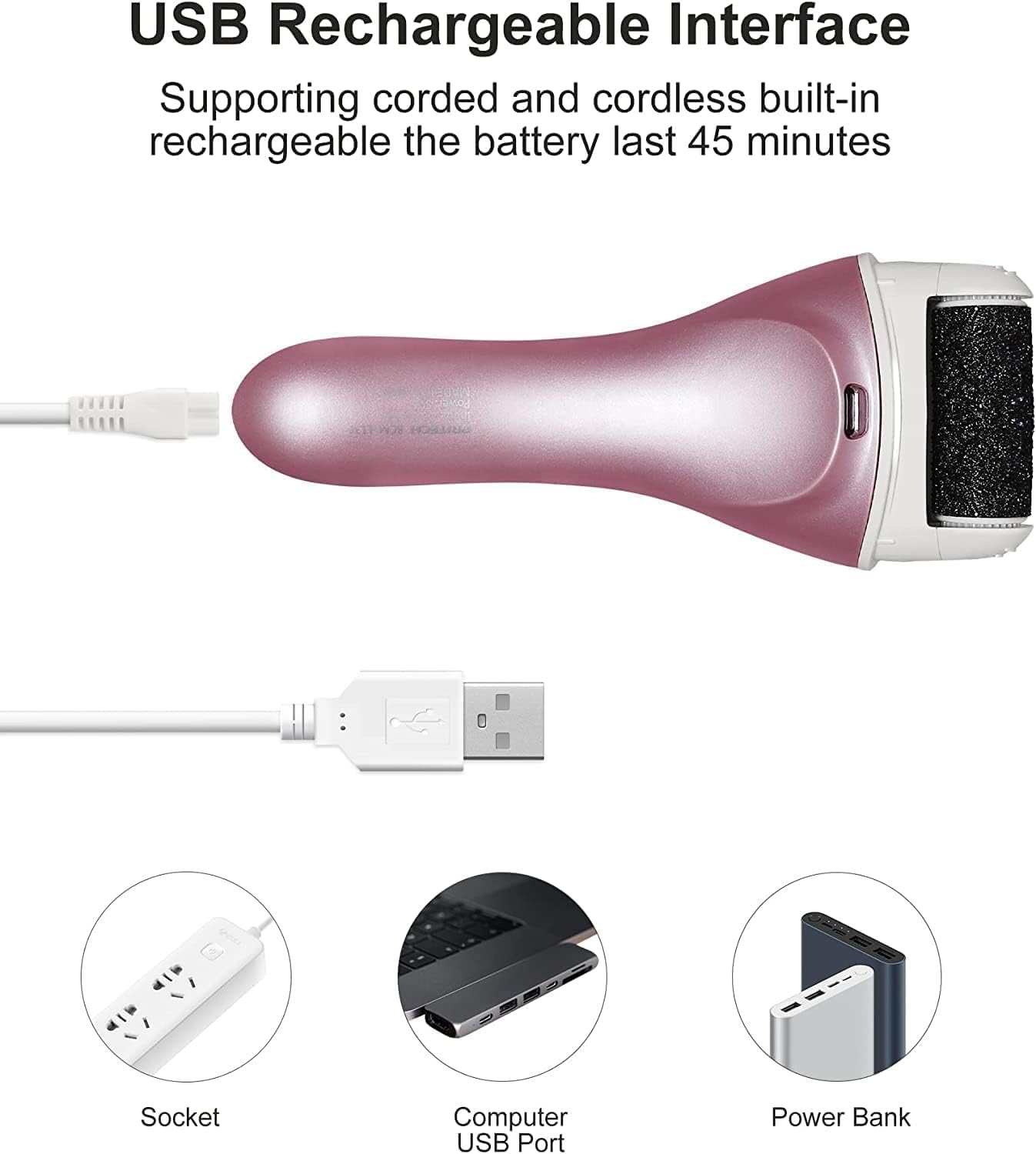 Electric Callus Remover - Rechargeable Pedicure Tool for Dead Skin Care | Portable Foot File