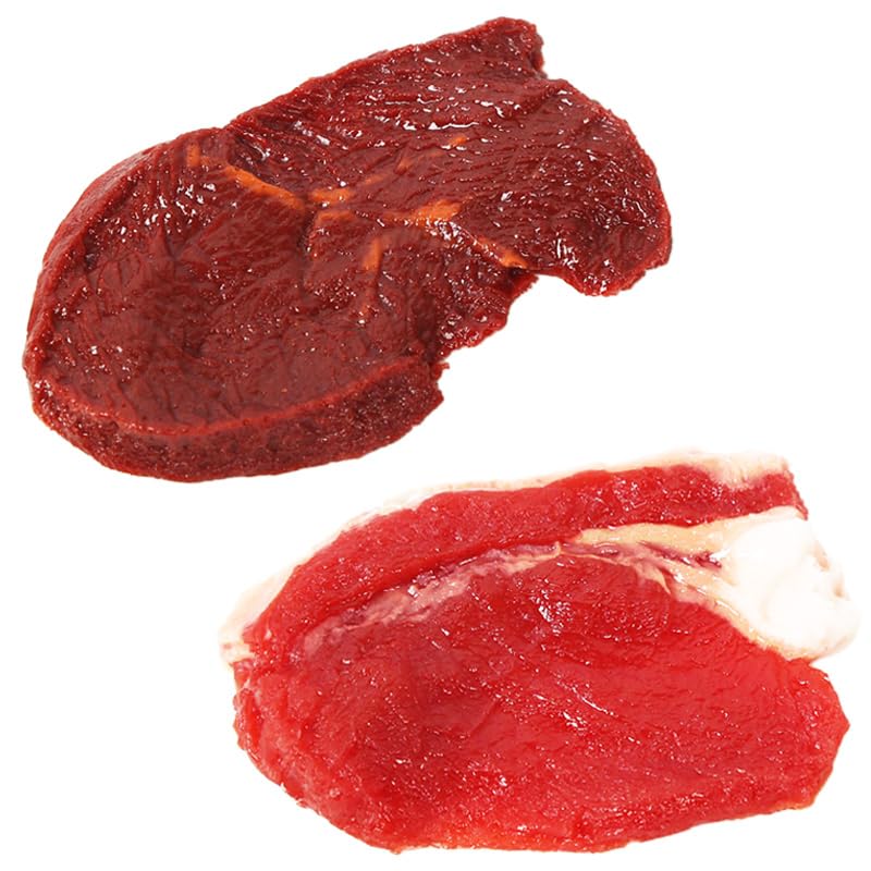 2 Pcs Artificial Pork Steak Props for Kitchen & Photography