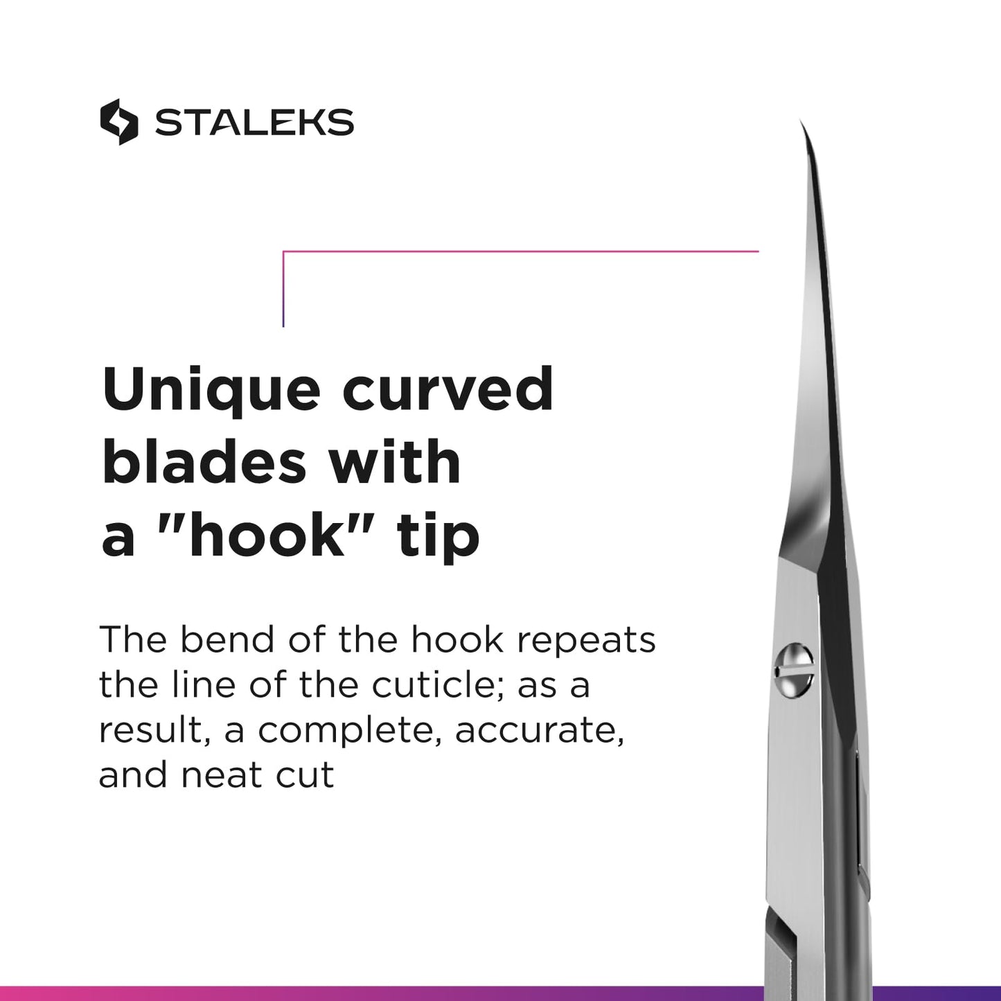Staleks Professional Cuticle Scissors – Manicure Scissors, Stainless Steel, Extra Fine Curved Blades – Smart 41 Type 3 SS-41/3