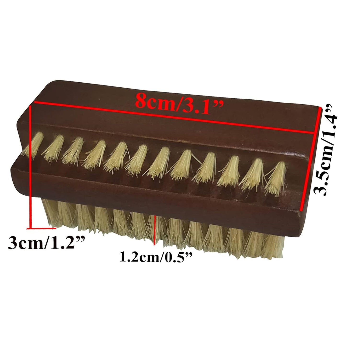 Wooden Nail Brush Cleaner - Two-Sided Rosewood with 100% Boar Bristles | Manicure & Pedicure Tool for All Ages