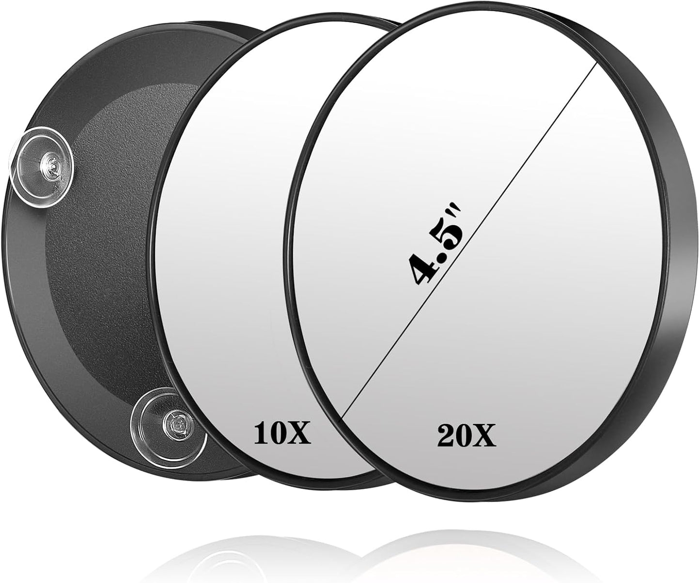 40X Magnifying Mirror - Round Travel Makeup Mirror with 3 Suction Cups | 4.5 Inch High Magnification for Detail Makeup and Shaving