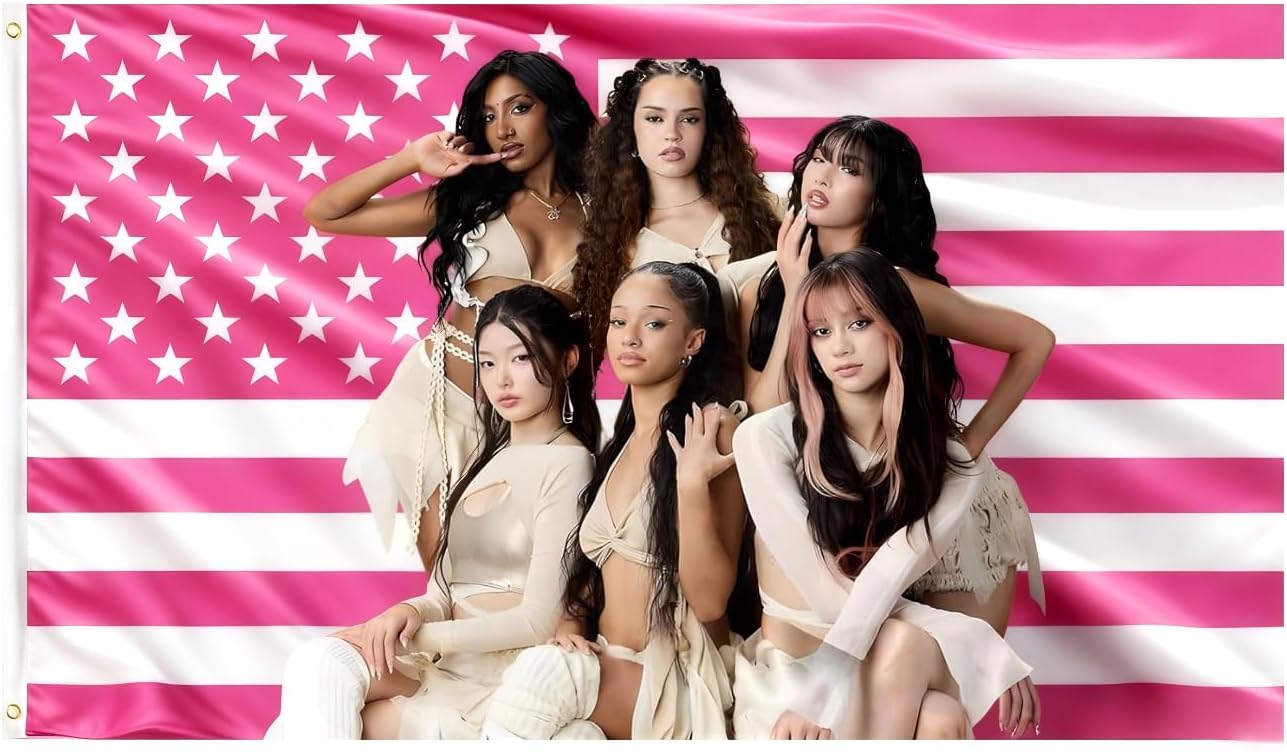 Pink American Flag Tapestry - 3x5 FT Polyester Wall Hanging | Modern Pop Culture Room Decor with Grommets