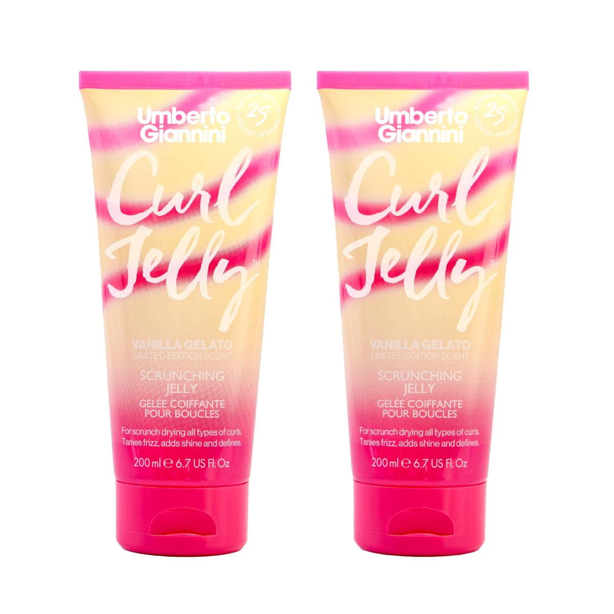 Umberto Giannini Banana Jelly Styling Gel - Strong Hold Curl & Slick Back Gel for Curly Hair | Anti-Frizz, Vegan, 200ml