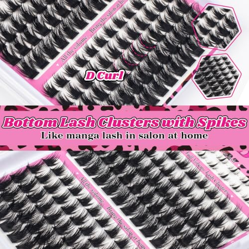 MilyBest Rozen Lash Clusters with Spikes & Bottom Lashes - 10-18mm D-Curl, Fairy Glam, Beginner Friendly (Lashes Only)
