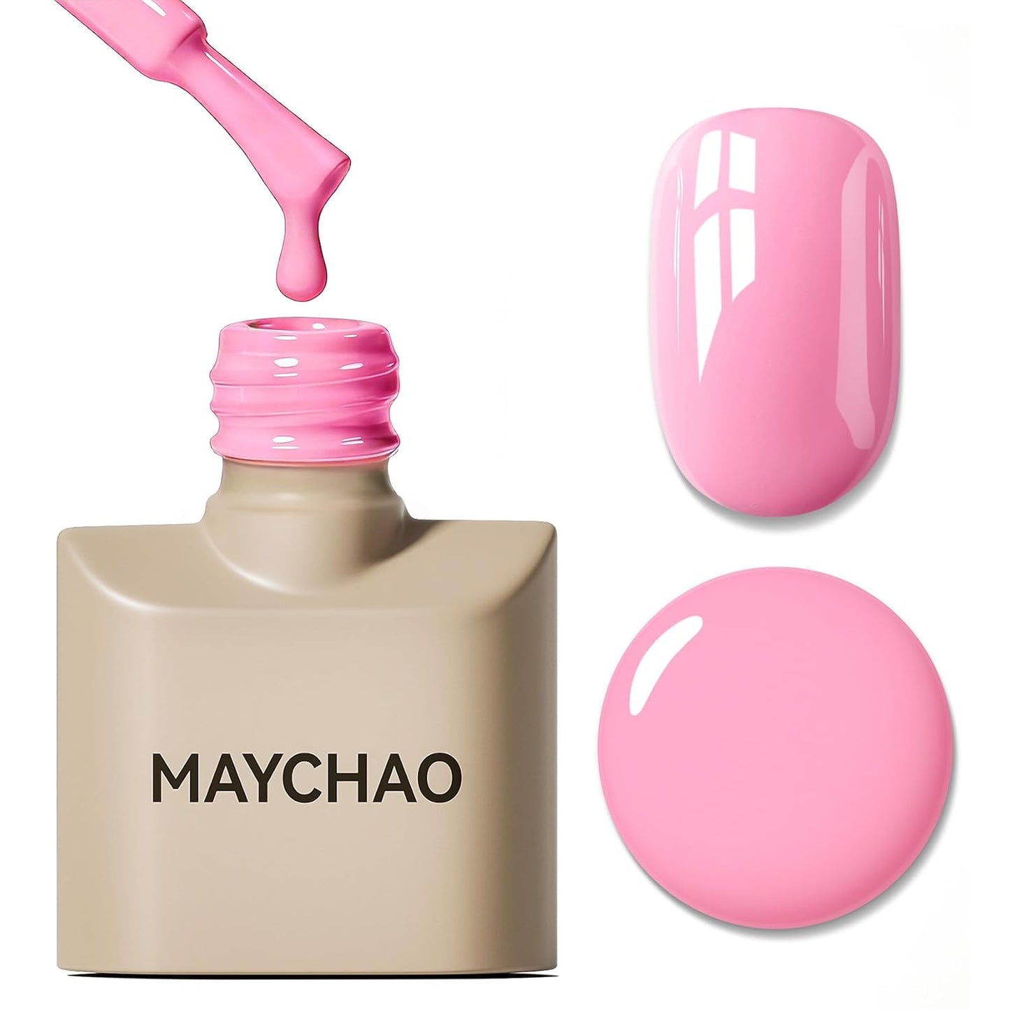 Light Pink Gel Nail Polish - 15ML Soak Off UV/LED for DIY Nail Art | Peach Pink Color, 0.5 OZ