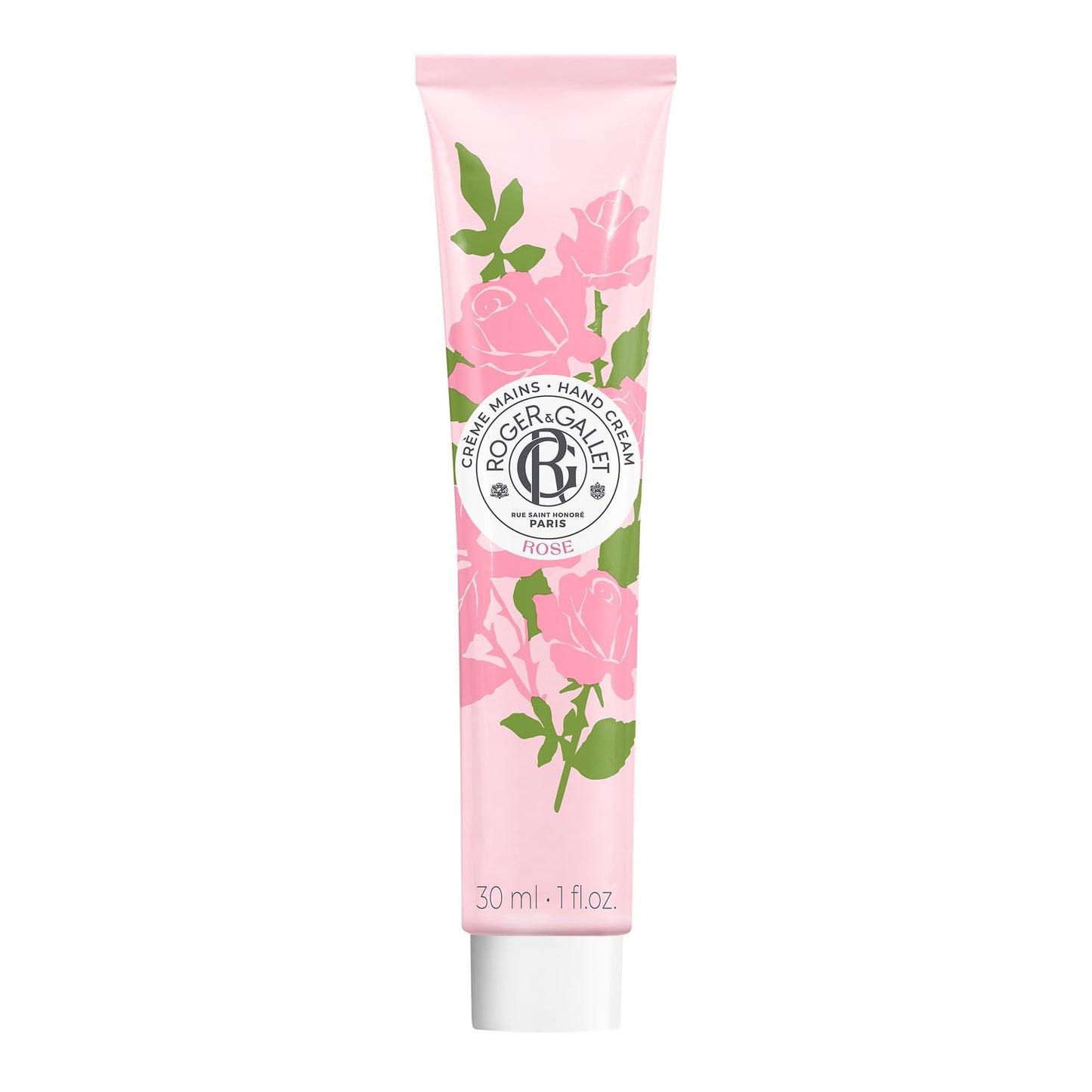ROGER & GALLET Hand & Nail Cream, Hydrating Moisturizer for Dry Skin & Cuticles with Shea Butter & Almond Oil, Non-Greasy Formula (Rose | 1 oz)