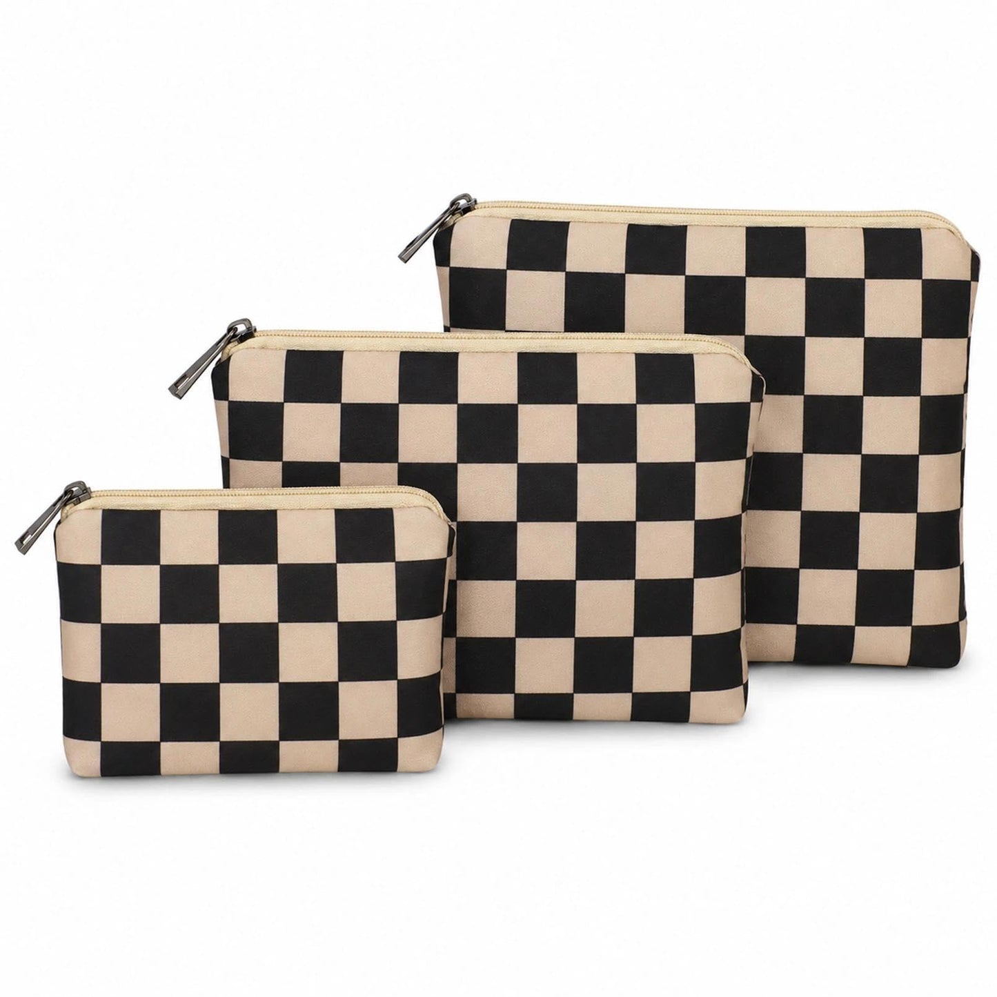 BBORGDC Small Cosmetic Bag Set of 3 for Purse, Cute Cotton Floral Makeup Bags, Small Makeup Bag Organizer, Cosmetic Pouch Set for Travel & Daily Use