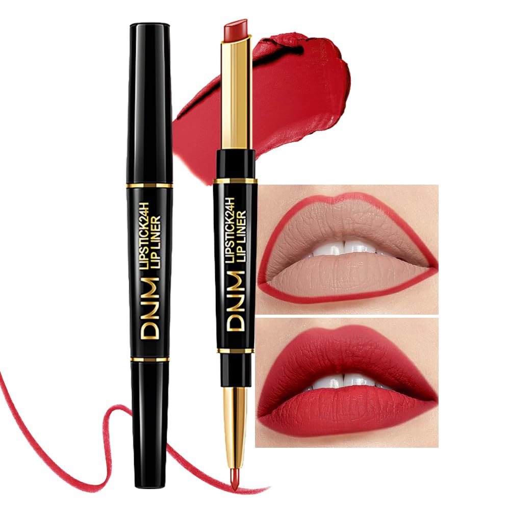 Chestnut Nude Brown Matte Lip Liner & Lipstick Set - Long Lasting, Waterproof, Smudge Proof | Antique Rose