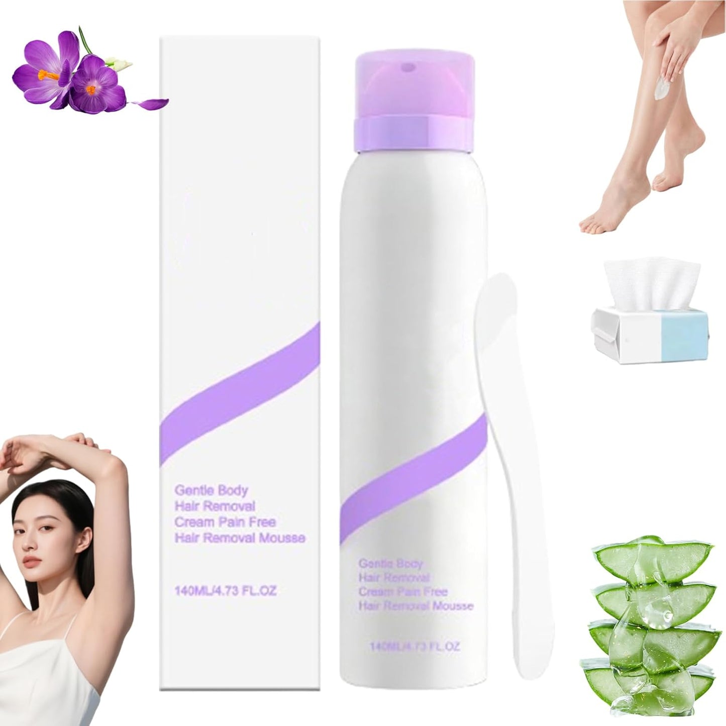 Pain-Free Hair Removal Spray - Gentle Formula for All Skin Types | Unisex Use