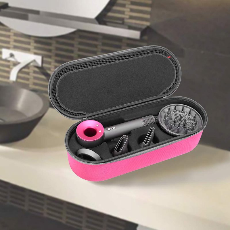 RLSOCO Hard Case for Dyson Supersonic Nural/Supersonic Hair Dryer HD15 HD08 HD07 HD03 HD01, Portable Travel Storage Bag for Dyson Hair Dryer - Fits Complete Supersonic Accessories (Pink)
