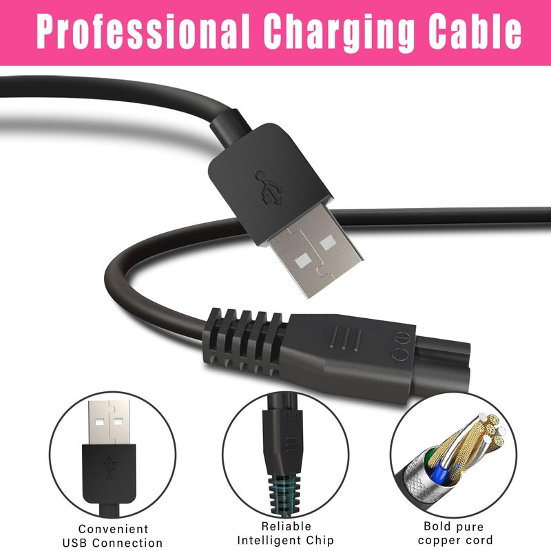 Universal Hair Clipper Charger Cord, Replacement Charger for Various Electric Hair Clipper, Shavers, Razors,Trimmer, Pet Clipper-Fit SUPRENT Clippers,Fit Ceenwes Trimmer,fit oneisall Dog Clippers etc