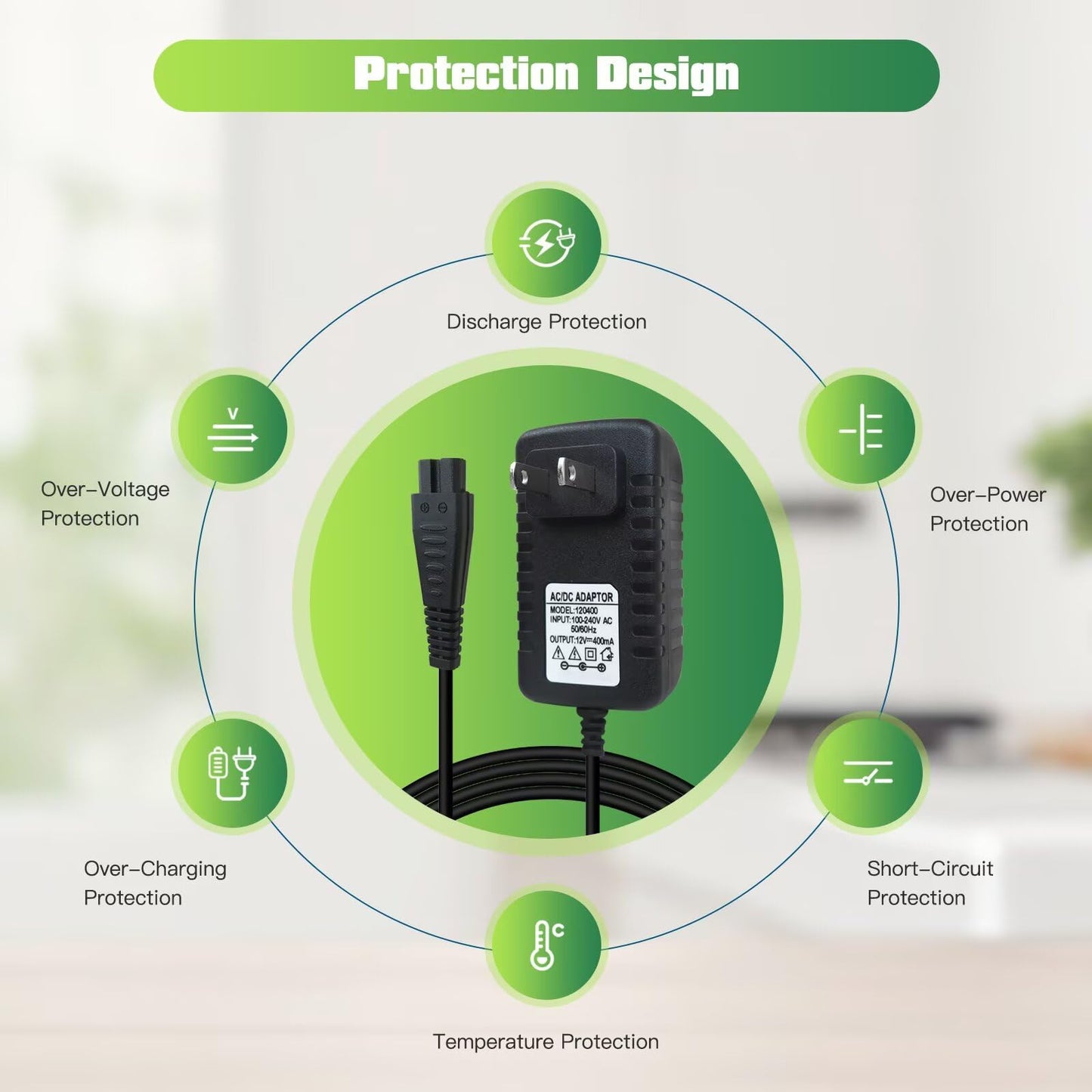WELURE Charger Replacement for Remington Shaver Electric Razor Power Cord Adapter Fits Models F5790, F5800, F7790, F7800, R510 (1.5m)
