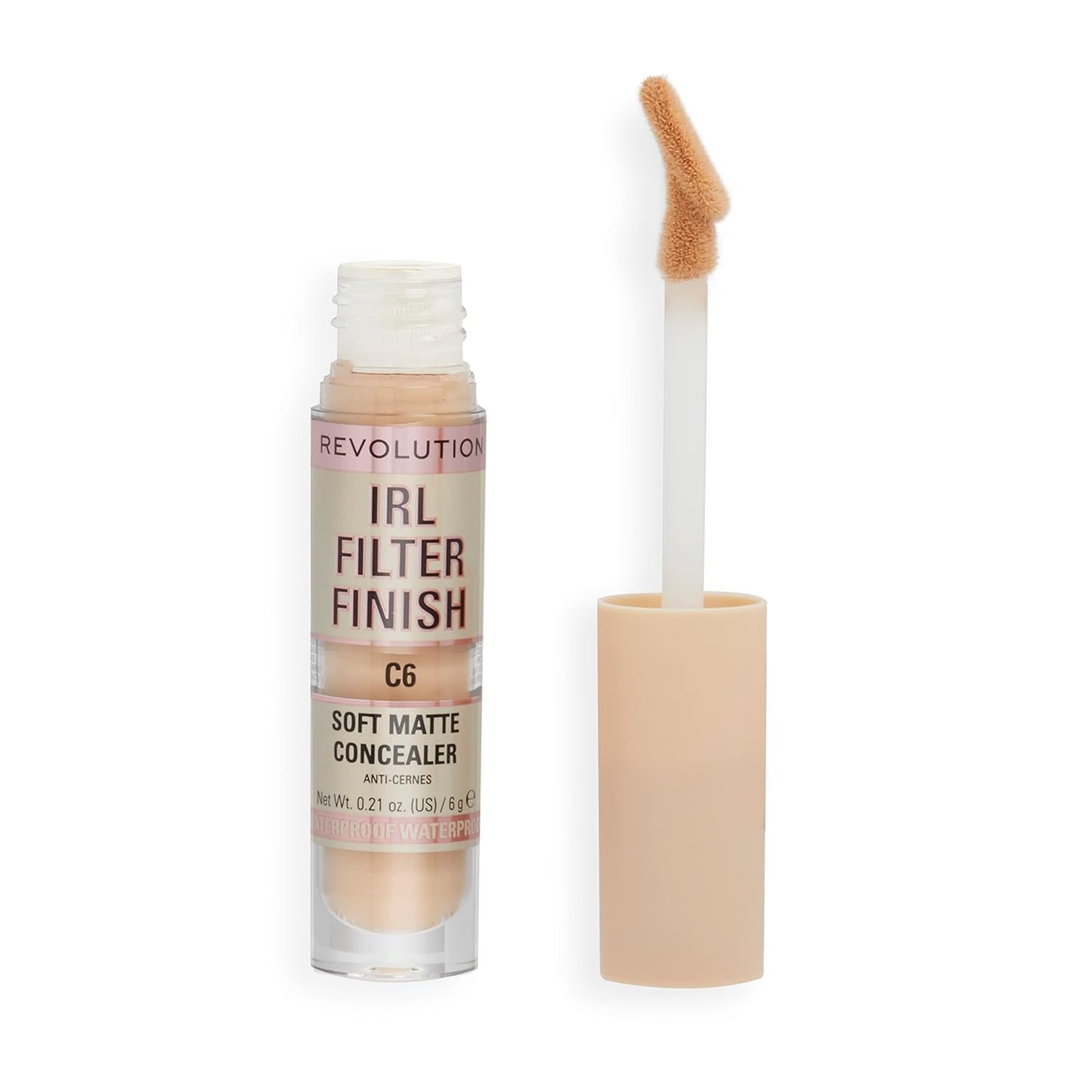 Revolution Concealer - Full Coverage, Oil-Free, Lightweight Formula with Hyaluronic Acid | C6, 0.21 oz