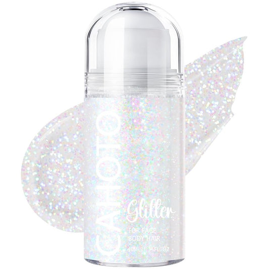 CAHOTO Dazzle Rolling Glitter for Face Body & Hair, Sparkling Holographic Shimmer, Roll-on Sequins for Singer Concert Rave Festival Halloween Party Carnival, 1.35fl.oz