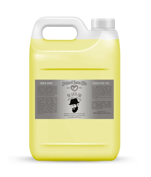Natural Born Oils Beard Oil, 1 Gallon, Organic, Contains Natural Vitamin E, Jojoba and Argan Oils, Cold-Pressed, Natural Ingredients, Deep Beard Conditioning, Skin Care