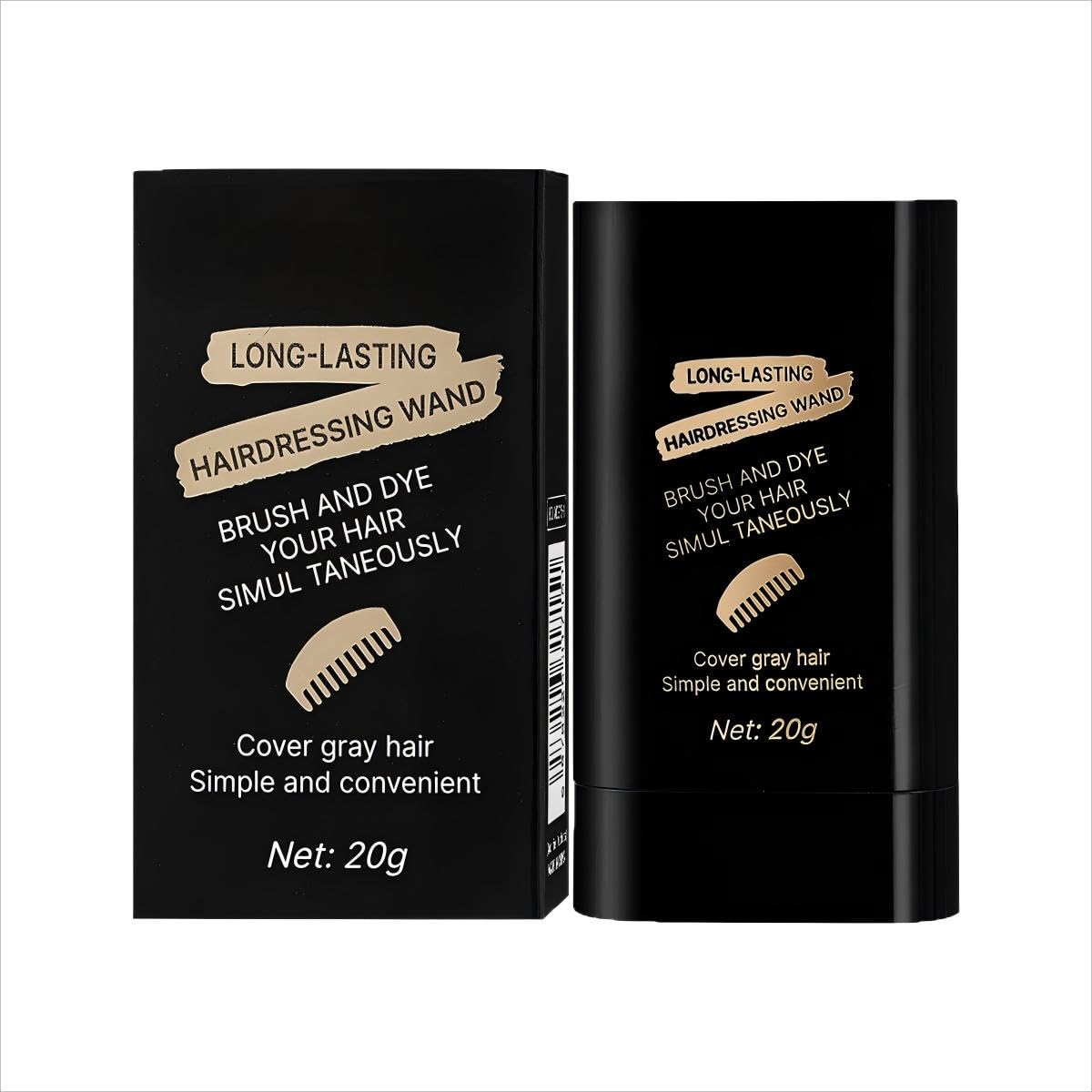 Hair Color Stick & Comb - 2-in-1 Waterproof Root Touch-Up Tool for Men & Women | Black (2PCS)