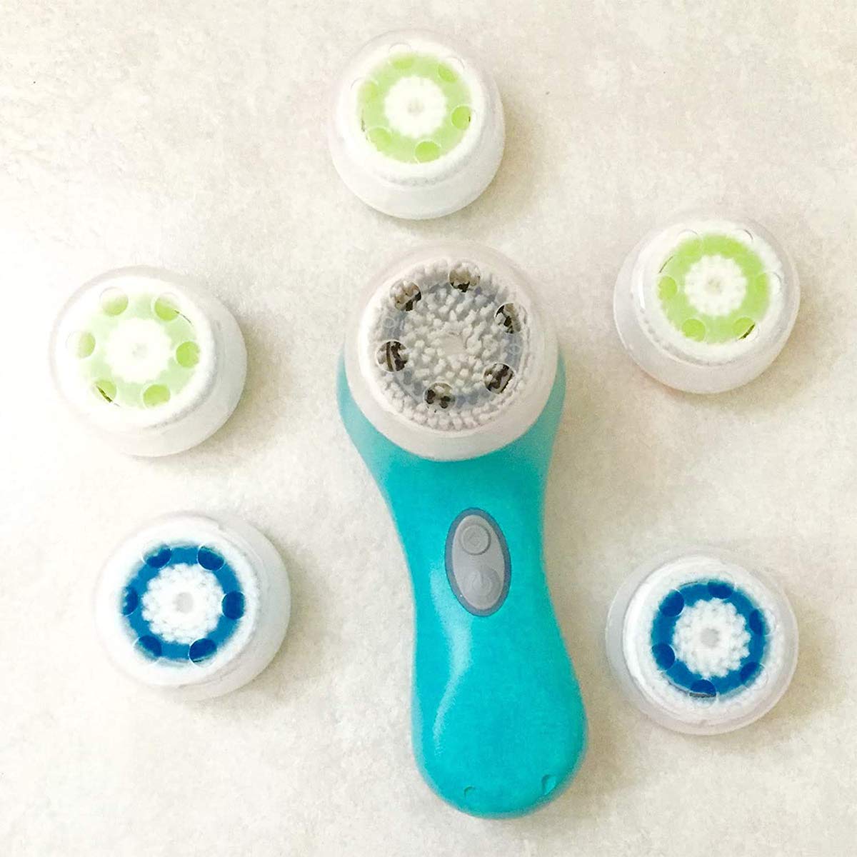 Replacement Facial Cleansing Brush Heads, Facial Cleansing Brush Head, Exfoliator Facial Brush Heads, for Acne Prone, Clogged and Enlarged Pores Skins (2 Pack/Green)