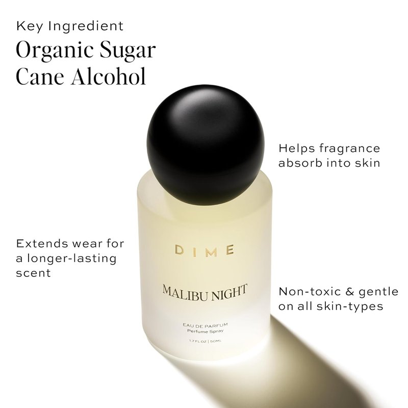 DIME Beauty Malibu Night Perfume - Light Floral Musk Scent | 1.7 oz Hypoallergenic Eau de Toilette for Women