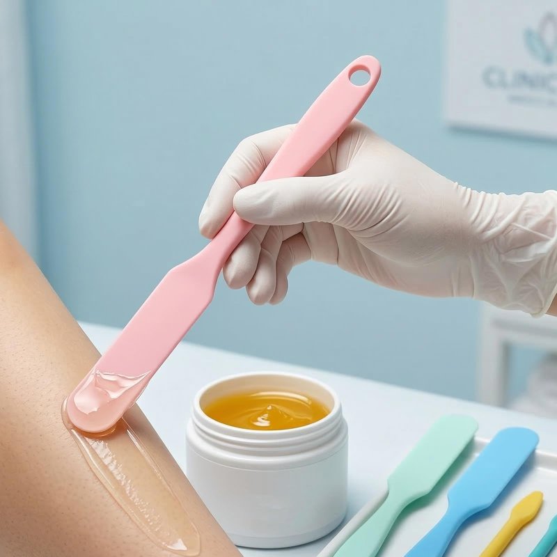 6PCS Non Stick Wax Spatulas Set, Silicone Waxing Sticks Hair Removal Sticks Applicator, Large Reusable Hard Wax Scraper, Eyebrow Waxs Stick For Home Salon Body Use Mixing Scraping Spreading