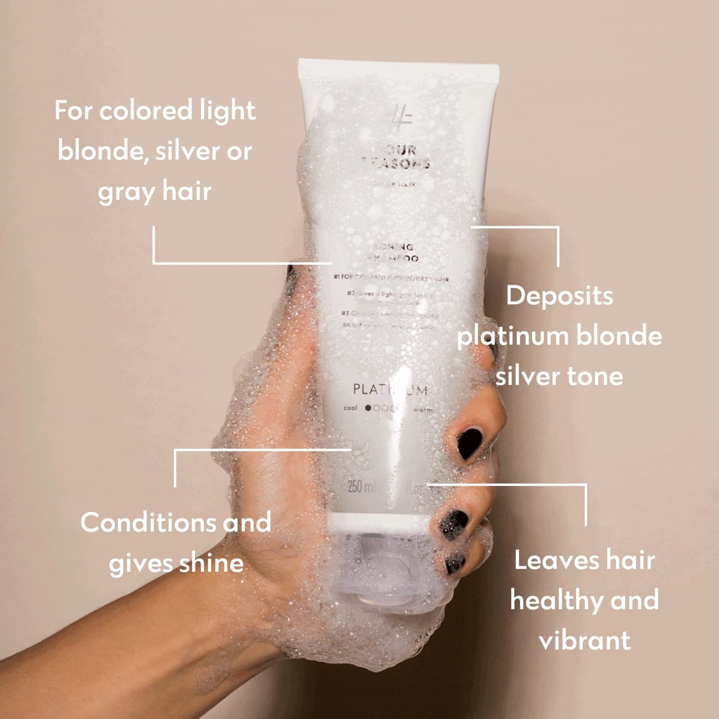 Platinum Hair Color Shampoo - Blonde Toner & Color Depositing Formula | Sulfate-Free, Vegan - 8.45 Fl Oz