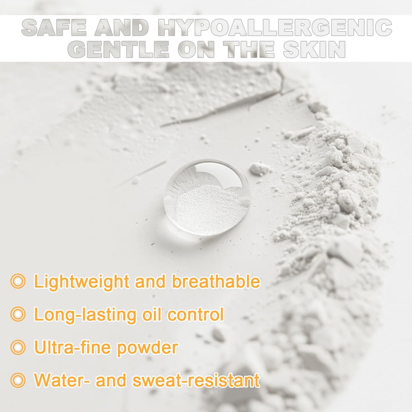 Mineral Sunscreen Setting Powder, SPF 35 Brush Sunscreen Powder for Face & Scalp, Long Lasting Lightweight Breathable, Oil Control Natural Matte Finish for All Skin Type (White)