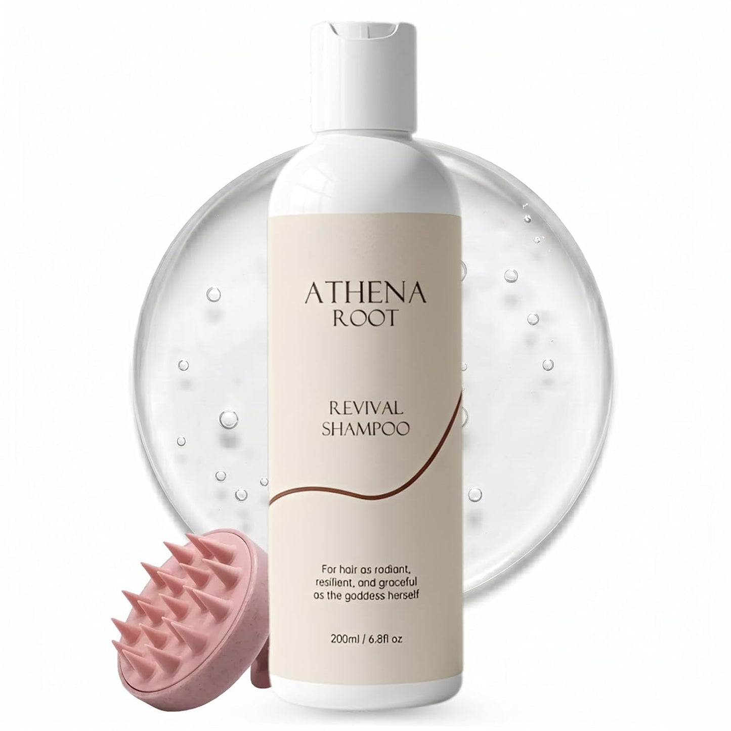 Athena Root Revival Shampoo - Hair Growth Formula for Thinning Hair | 6.8 Fl. Oz + Scalp Brush