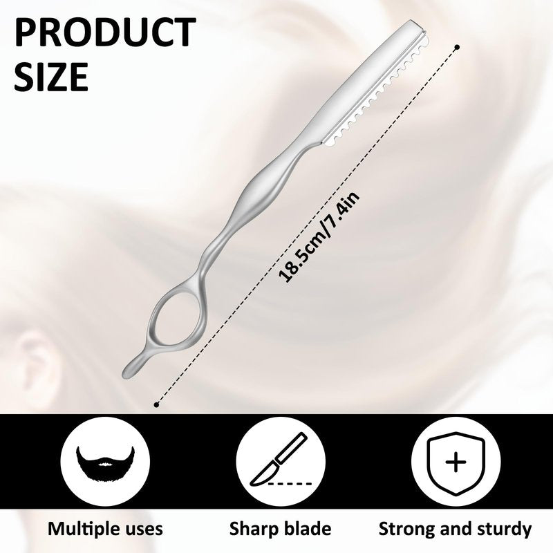 Professional Hair Thinning Razor for Cutting & Texturizing – Feather Styling Razor with 10 Replacement Blades, Barber Thinner for Women Men Kids – Salon & Home Use