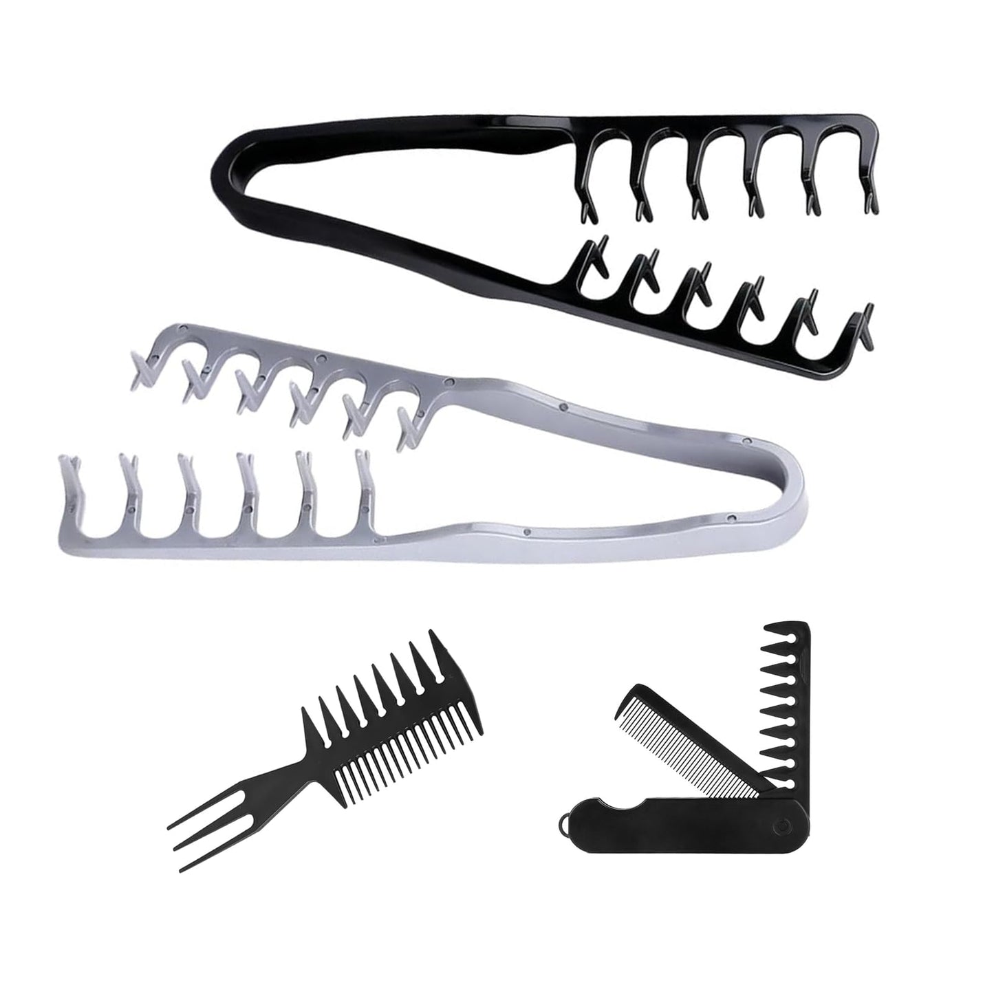 4PCS Texture Comb Set,Texturizing Comb Textured Styling Comb for Hair Styling, Salon Quality Hair Tools for Women and Men, Durable and Lightweight Design for Professional Use and Everyday Use