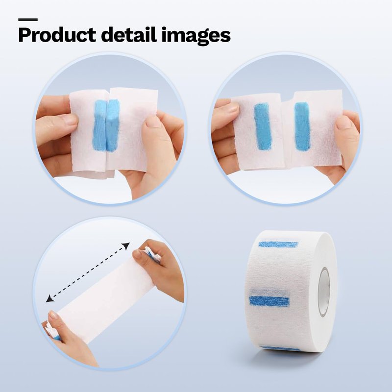 Studio Limited Disposable Barber Neck Strips Tape Paper Roll Barber Supplies Neck Strip Disposable Paper - White (1000 Strips, 10 Rolls)